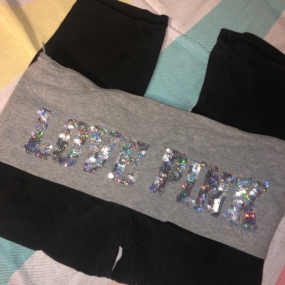 🚫TRADED🚫 Cropped PINK Bling Leggings - Picture 1 of 3